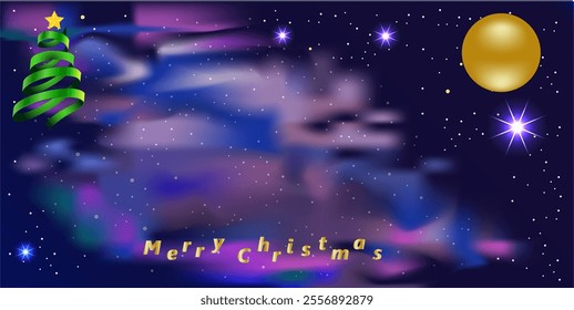 Background for a congratulatory poster, postcard with Christmas, New Year against the background of the starry sky. Vector illustration.