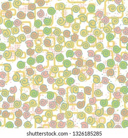 Background consisting of a chaos of checkered blots and rounded squares. Editable.