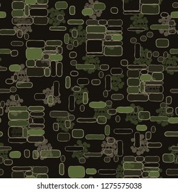 Background consisting of groups of squares. Seamless pattern. Camouflage consisting of uneven blocks. Background consists of skulls.