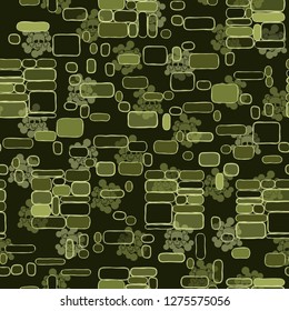 Background consisting of groups of squares. Seamless pattern. Camouflage consisting of uneven blocks. Background consists of skulls.