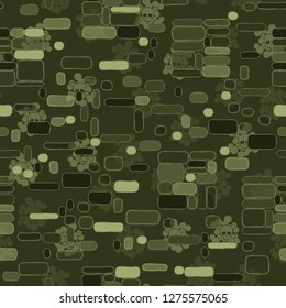 Background consisting of groups of squares. Seamless pattern. Camouflage consisting of uneven blocks. Background consists of skulls.