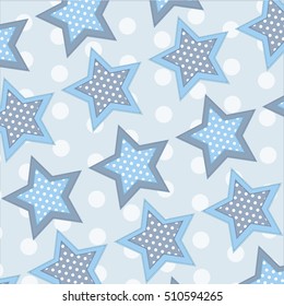 background consisting of a star with polka dots in blue and gray shades. festive star pattern. background, texture for print.
