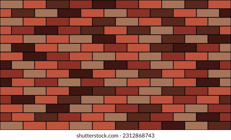 The background consists of a reddish arrangement of brick stones