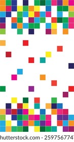 The background consists of small, colorful squares scattered across the design, creating a lively and energetic visual that enhances any creative digital project.

