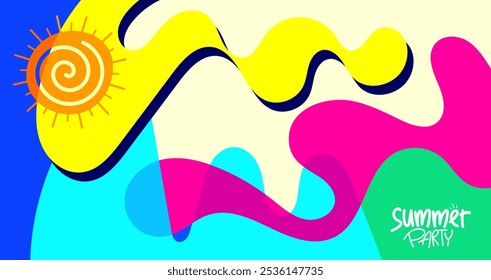 fundo com tema de verão design contemporâneo para banner, cartaz, layout, cartão de saudação, brochura, digital, modelo.