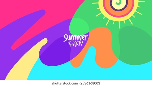 Fondo con diseño temático de verano contemporáneo para Anuncio, póster, diseño, tarjeta de felicitación, folleto, digital, Plantilla. ilustración estilo Vector