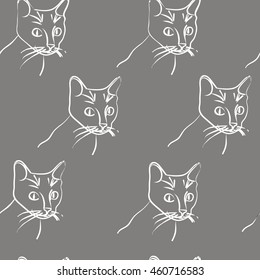 Background of the contour of the portrait of a cat