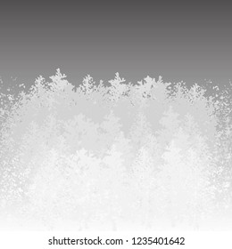 Background with contours of the forest. White and gray contour of the forest. Vector illustration.