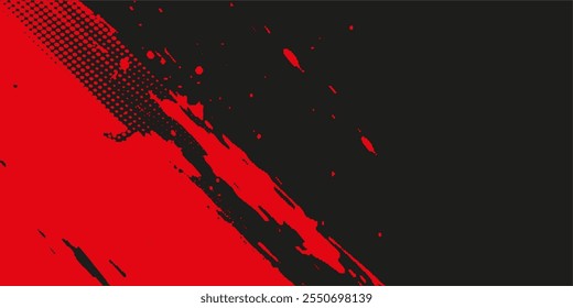 Fondo, contraste de color rojo y negro Plantilla abstracta para el diseño de negocios. Estilo de Tecnología. Puede usarlo para publicidad, carteles deportivos, Plantillas, presentaciones de negocios. Ilustración vectorial