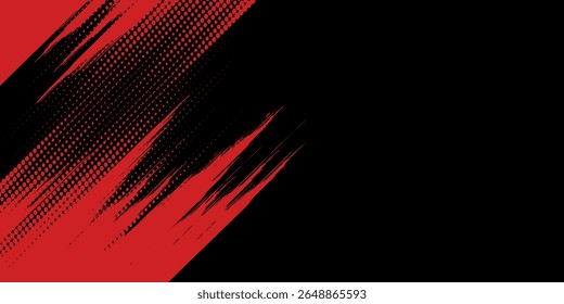 Background, contrast red and black color abstract template for business design. Technology style