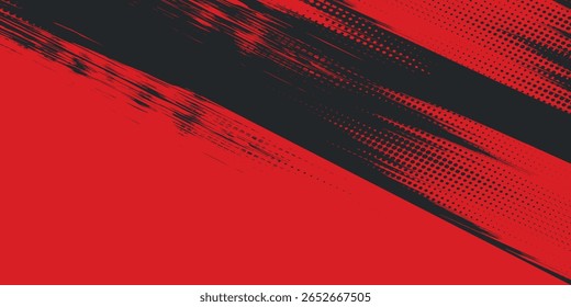 Plano de fundo, contraste vermelho e preto modelo abstrato cor para design de negócios. Estilo de tecnologia. Você pode usá-lo para publicidade, cartazes esportivos, modelos, apresentações de negócios. Ilustração vetorial
