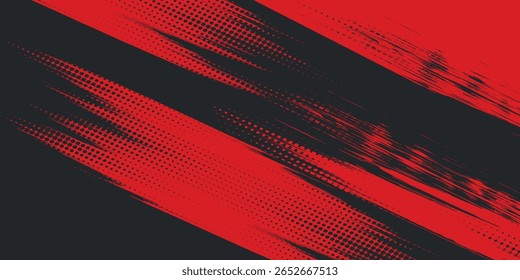Plano de fundo, contraste vermelho e preto modelo abstrato cor para design de negócios. Estilo de tecnologia. Você pode usá-lo para publicidade, cartazes esportivos, modelos, apresentações de negócios. Ilustração vetorial