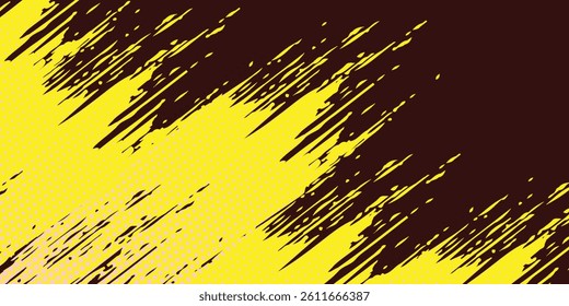 Background, contrast yellow and black color abstract template for business design. Technology style.	