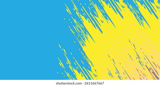 Background, contrast yellow and blue color abstract template for business design. Technology style.	