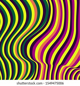 Background from contrasting colored lines. Colorful curved wavy lines background.