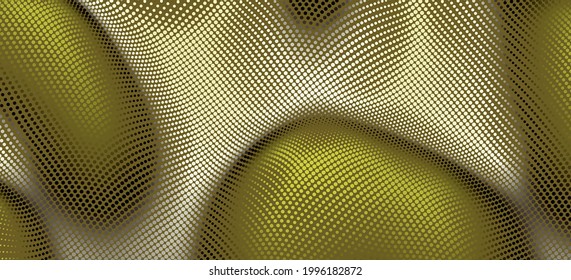 Background with convex forms. Grid surface. Vibrant trendy texture, with blending colors. 3d network design with particles. Can be used for advertising, marketing or presentation. 