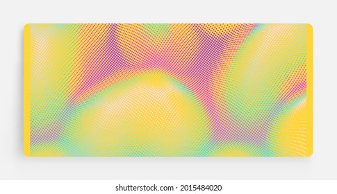 Background with convex forms. Grid surface. Vibrant trendy texture, with blending colors. 3d network design with particles. Can be used for advertising, marketing or presentation. 