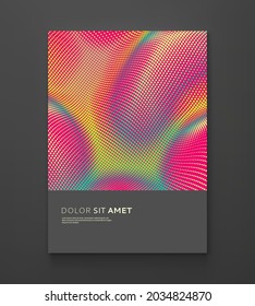 Background with convex forms. Grid surface. Vibrant trendy texture, with blending colors. 3d network design with particles. Can be used for advertising, marketing or presentation. 