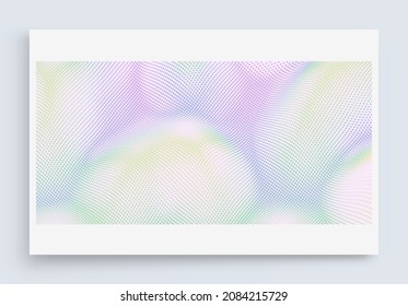 Background with convex forms. Grid surface. Vibrant trendy texture, with blending colors. 3d network design with particles. Can be used for advertising, marketing or presentation. 
