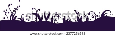 Background with copy space area, black and purple background with grass and flowers, conceptual art, complete darkness background, black purple studio, dark purple 