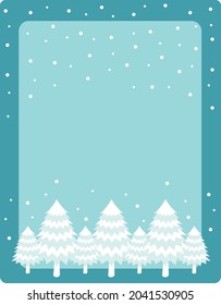 Background with copy space for forest with falling snow