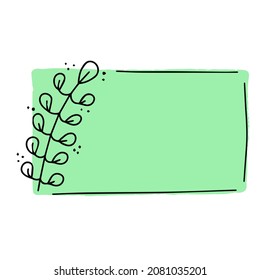 Fondo con espacio de copia con patrón natural. Silhouette de plantas y flores para impresión y etiqueta cuadrada. Plantilla para cosméticos naturales.