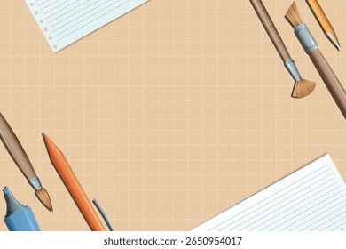 Espaço de cópia em segundo plano com elemento estacionário para design de cartaz educacional
