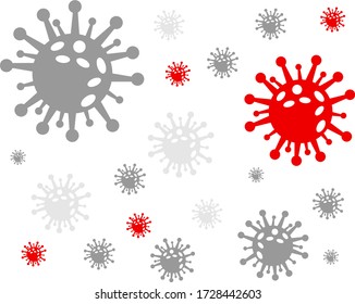 background with coronavirus icon and symbol
