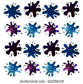 Background with cosmic drops of paint. Vector background for your creativity.
