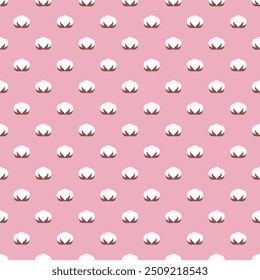 Background with cotton flowers. Seamless repeating pattern.