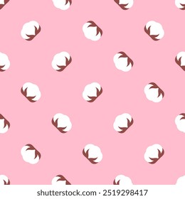 Background with cotton flowers. Seamless repeating pattern.