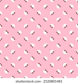 Hintergrund mit Baumwollblumen. Nahtloses, sich wiederholendes Muster.