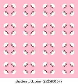 Background with cotton flowers. Seamless repeating pattern.