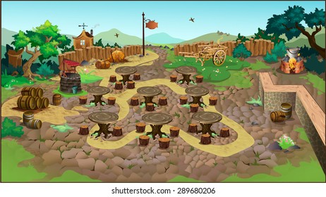 background. countryside. vector