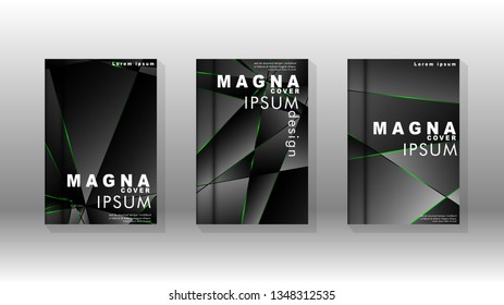 Background cover design luxurious polygon patterns.green triangle line
