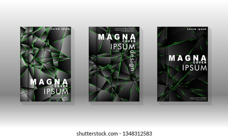 Background cover design luxurious polygon patterns.green triangle line