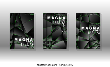 Background cover design luxurious polygon patterns.green triangle line