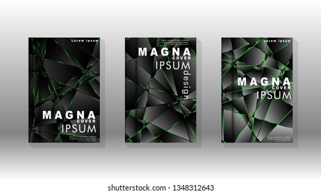 Background cover design luxurious polygon patterns.green triangle line
