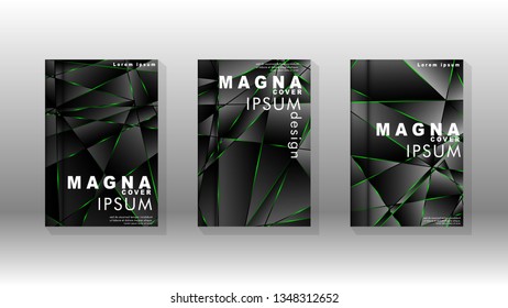 Background cover design luxurious polygon patterns.green triangle line