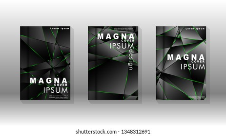 Background cover design luxurious polygon patterns.green triangle line