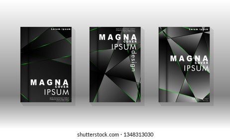 Background cover design luxurious polygon patterns.green triangle line
