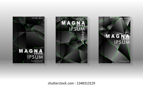 Background cover design luxurious polygon patterns.green triangle line