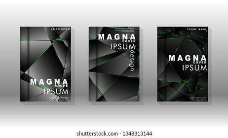 Background cover design luxurious polygon patterns.green triangle line