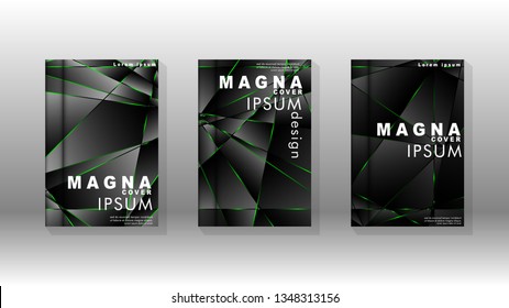 Background cover design luxurious polygon patterns.green triangle line