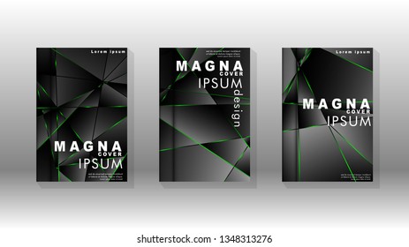 Background cover design luxurious polygon patterns.green triangle line