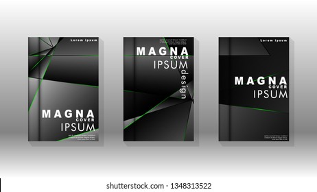 Background cover design luxurious polygon patterns.green triangle line