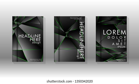 Background cover design luxurious polygon patterns.green triangle line