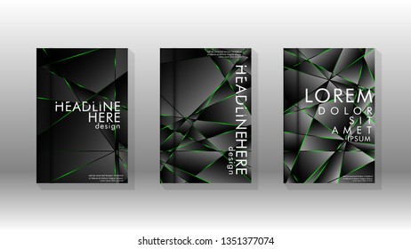 Background cover design luxurious polygon patterns.green triangle line