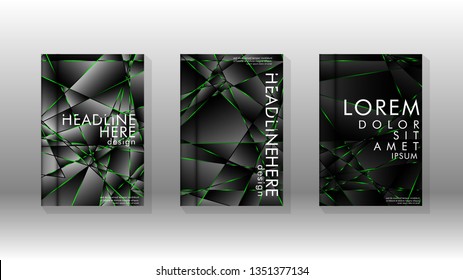 Background cover design luxurious polygon patterns.green triangle line