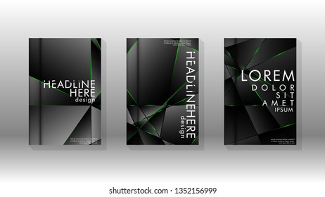Background cover design luxurious polygon patterns.green triangle line